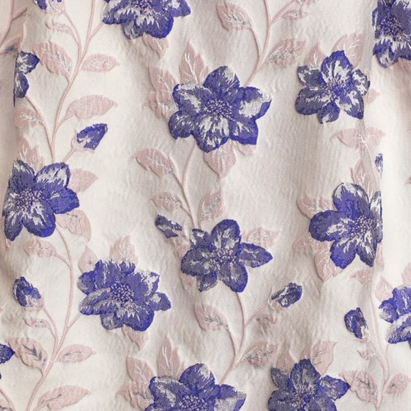 Lulus Wondrous Wildflower White Floral Jacquard Pleated Skater Dress - Picture 6 of 9